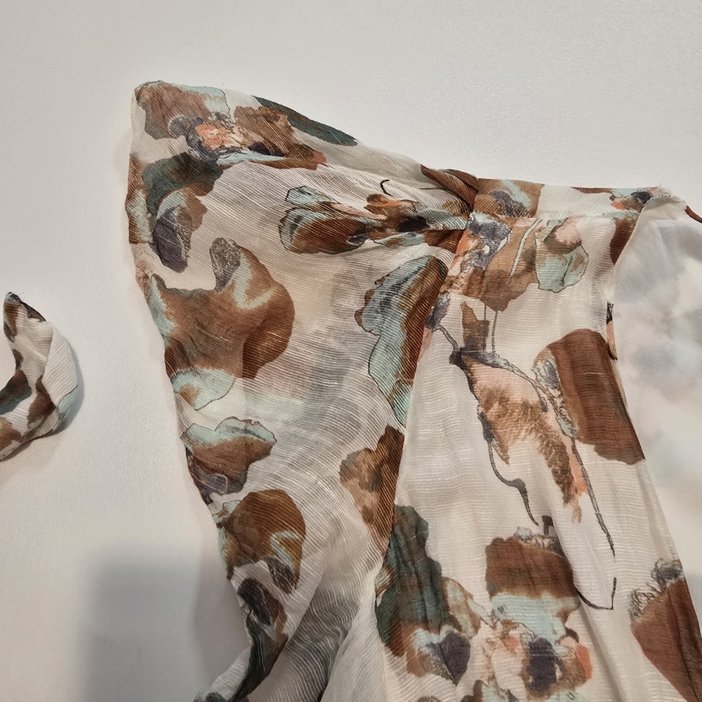 Tanya Taylor Floral Blaire Dress Wrap Short sleeves V-neck Size 2 - Picture 7 of 11